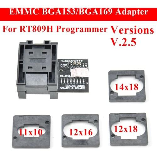 RT-BGA169-01 V2.3 EMMC Seat EMCP153 EMCP169 Socket for RT809H Programmer 11.5*13mm Add more 3 pcs Matrix
