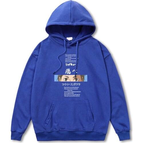 Haikyuu Anime Character Eyes Prints Hoody Mens Street Oversize Sweatshirt Casual Fashion Hooded Hip Hop Soft Men Sportswear