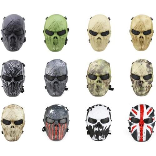 Tactical Combat Mask Airsoft Paintball Skull Military Full Face Masks for Outdoor Sports CS Games Halloween Cosplay Party