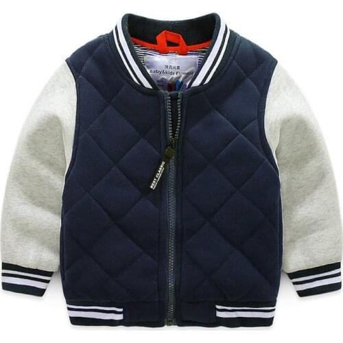 Baby Warm Jacket 2021 Autumn and Winter Childrens Clothing New Baby Boys Zipper Thickened Baseball Jackets Toddler Outwear 2-9Y