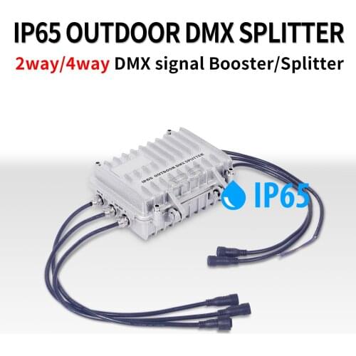 2/4 Way Waterproof DMX Splitter Booster IP65 High Quality DMX Control For Disco Dj Christmas Lights Outdoor Projects Concert