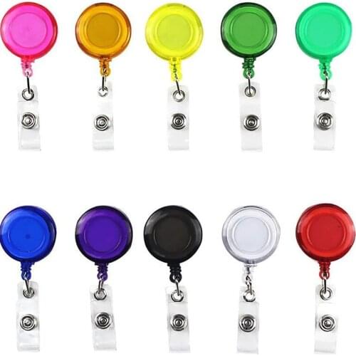 ABS Retractable Pull Badge Reel ID Lanyard Name Tag Card Badge Holder Reels School Student Office Supplies for Card Holder Cover