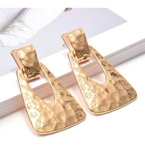 Wholesale New Gold Metal Dangle Drop Earrings Jewelry Accessories For Women Fashion Trend Pendientes Bijoux Christmas Gift