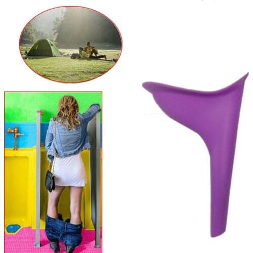1 PC Portable Outdoor Women Urinal Tool Foldable Female Urinal Soft Silicone Urination Device Stand Up & Pee For Travel Camping