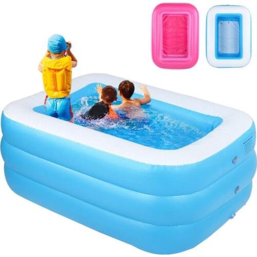 130 cm Children Bathing Tub Baby Home Use Paddling Pool Inflatable Square Swimming Pool Kids Inflatable Pool Freeshipping
