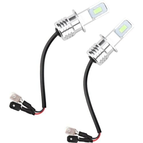 2PCS/Pair 80W 3200LM Fog Light H3 Headlight 8000K Ice Blue LED Fog Light Bulb DC 12V-24V Universal