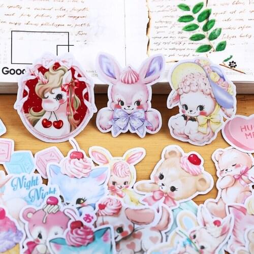 20set/lot Kawaii Stationery Stickers Cute retro bear Diary Planner Decorative Mobile Stickers Scrapbooking DIY Craft Stickers