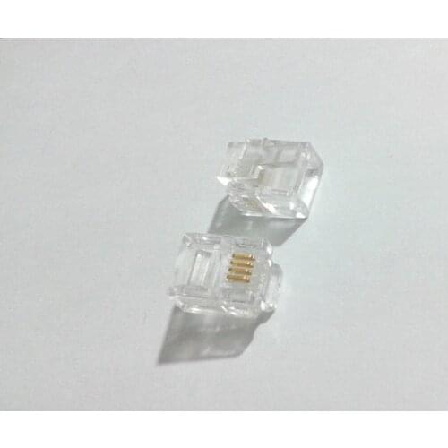 200pcs RJ11 Modular Connector Plug Telephone Line Network Cable 6P4C