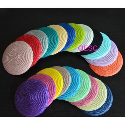 21 colours.11cm Round PP straw base Disc Fascinator for sinamay fascinator hair accessory church wedding derby