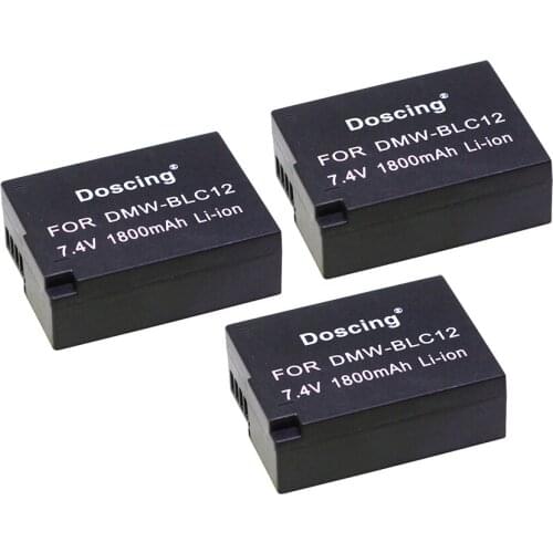 3Packs 7.4V 1800mAh DMW-BLC12 dmw blc12e Battery For Panasonic Lumix Camera FZ1000 FZ200 FZ300 G5 G6 G7GH2 DMC-GX8 DMCG7 G7 L15
