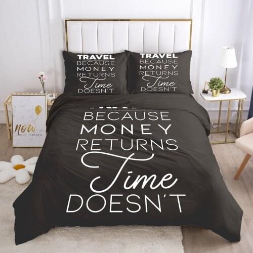 3D Bedding Set Bed Linens Duvet Cover Sets Quilt/Comforter Covers Pillow Case Queen Double Single Size Letter Design Bedclothes