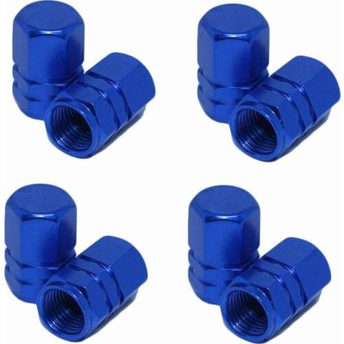 4PCS Aluminum Tire Valve Stem Caps with Hexgon Style Tire Wheel Stem Air Valve Caps for Auto Car Motorcycle Bicycle