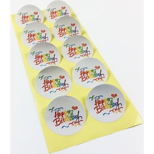400pcs/lot Rainbow Gradient With Happy Birthday Design Creative Decor Gift Packing Label Stickers
