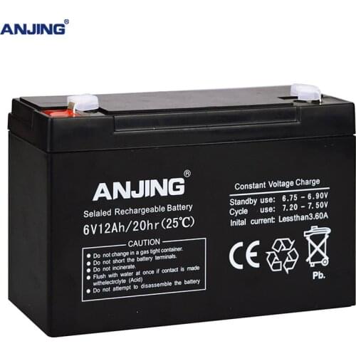 6V 12AH Battery 6V 12AH for Backup Power LED emergency Light Children Toy Car Lead-acid Accumulator Replacement Maintenance