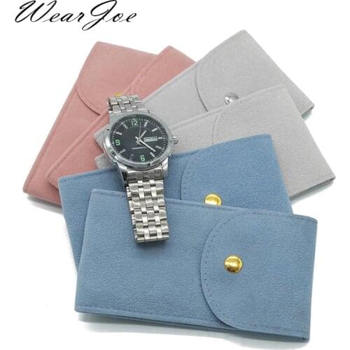 Wholesale Velvet Watch Storage Pouch Snap Fastener Organizer Gift Jewelry Watch Collection Bag Portable Watch Protective Pocket