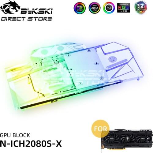 Bykski ARGB GPU Block Water Block For INNO3D RTX 2080 super Video Cards Block Cooler PC Watercooling VGA block N-ICH2080S-X
