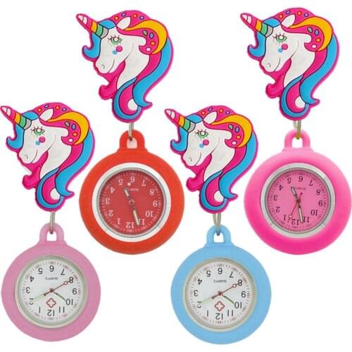 Fashion Colorful Lovely Beautiful Unicorn Queen Adjustable Stretchable Silicone Nurse Doctor Hospital Working Quartz Gift Watch