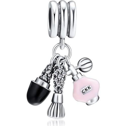 CKK Fit Pandora Bracelet Argent 925 Sterling Silver Cosmetics Crystals Female Perfume Charms Beads for Jewelry Making Kralen