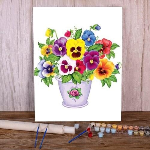 Flowers Painting By Numbers Package Oil Paints 50*70 Picture By Numbers Photo Loft Wall Picture Crafts For Wholesale
