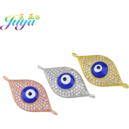 DIY Evil Eye Charms Wholesale Handmade Enamel Charms Greek Evil Eye Connector Accessories For Bracelets Necklace Jewelry Making