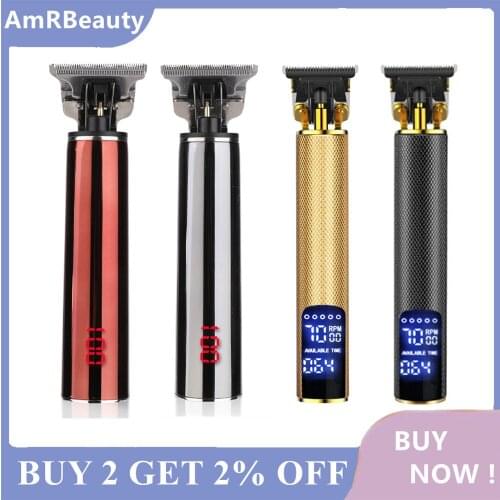 Men Electric Hair Clipper Push Hair Professional Waterproof Hair Clipper LED Digital Display Beard Barber Hair Cutting