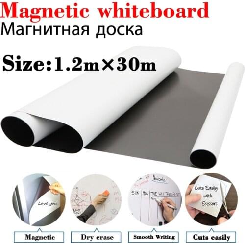 1.2M*30M Magnetic Whiteboard Dry Erase White Boards School Teaching Office Kitchen Magnet Flexible Magnet Fridge Sticker