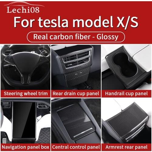 Glossy carbon fiber for tesla model s accessories tesla model x carbon tesla 2018 model s car tesla model s carbon fiberinterior