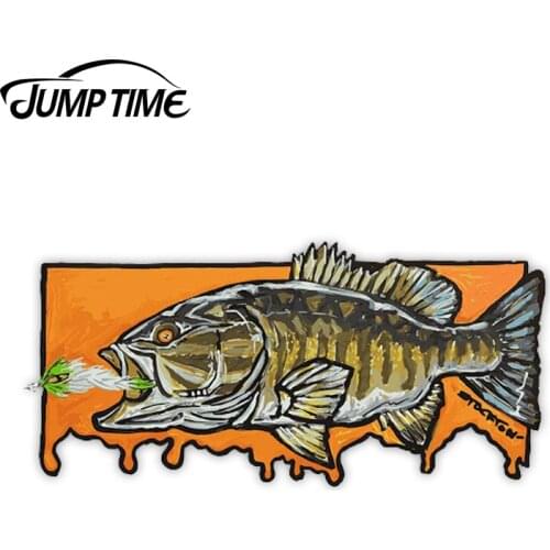 JumpTime 13 x 4.8cm Fishing Lure Vinyl Car Stickers Cartoon Decal 3D Custom Printing Laptop Suitable for VAN RV Decoration