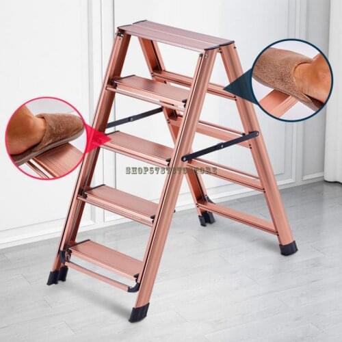 Aluminum Alloy Ladder Clothes Rack Floor Type Dual Purpose Folding Indoor Multi-function Household Herringbone Ladder Clothes Ra