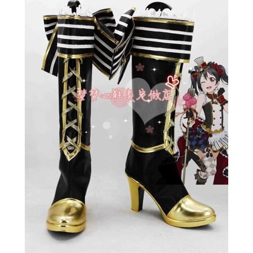 Love Live! Nico Yazawa SR maid ver cos Cosplay Shoes Halloween Anime Custom-made cosplay high heel shoes boots