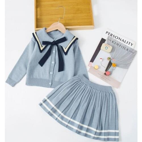 LZH Children Girls Clothing 2021 Autumn Winter Kids Sets Baby Girls Clothes Sets Warm Sweater Skirts 2Pcs Outfit Suit 2-6 Years