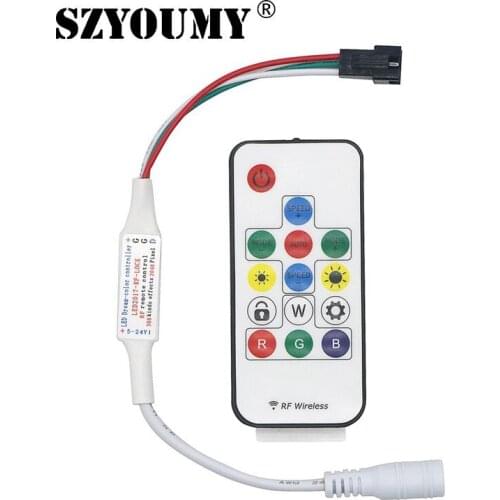 SZYOUMY Dream Color Controller 14 Key Mini RF Remote Control DC5V-24V 358 Kinds of Changes Effects For WS2812B WS2811 Strip
