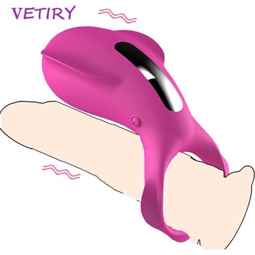 VETIRY Vibrating Cock Rings Clitoris Stimulation Vibrator Sex Toy for Couple Men Male Delay Ejaculation Penis Ring Erotic Toys