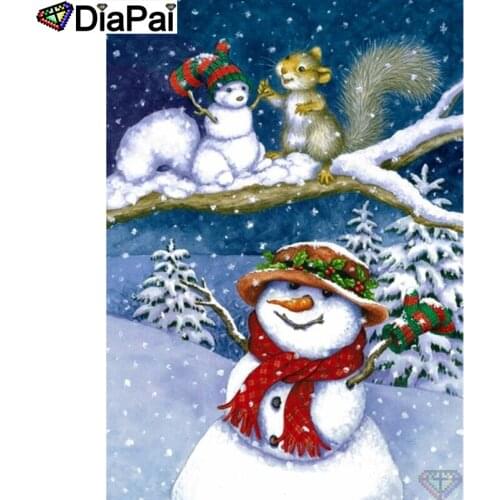 DIAPAI 5D Diamond Embroidery Needlework Kit "Snowman squirrel" Diy Diamond Painting Cross Stitch Home Decoration Gift A26764