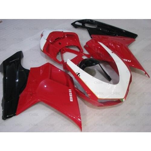 For 848 2007 - 2011 Fairings for DUCATI 1098 2008 Black White Red Body Kits for DUCATI 1098 2010 Full Body Kits Unpainted