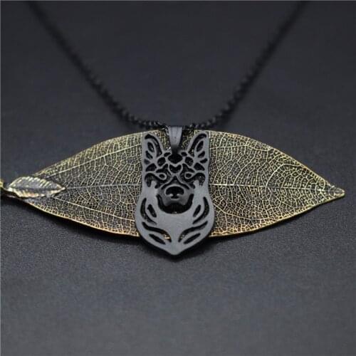 4 Colors New German Shepherd Charm Necklace Trendy Metal Dog Jewellery German Shepherd Pendant Necklace Women