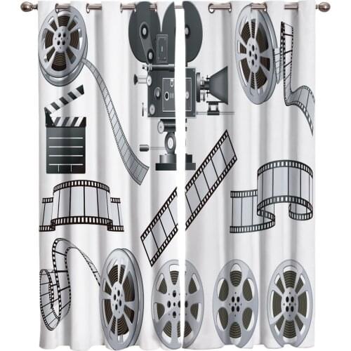 Film Tape Projector Window Curtain Bedroom Kitchen Decor Curtain Panel Curtains for Living Room