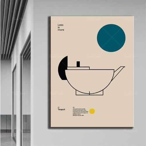 Poster Teapot Marianne Brandt Less is More Mid Century Modern Art Print Bauhaus Wall Art Print Home Decore