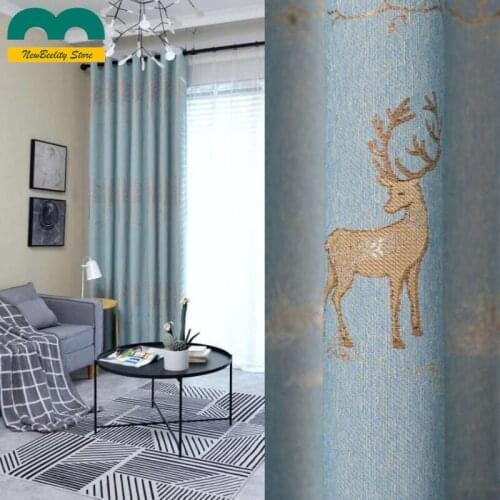Modern Embroidered Curtains for Living Dining Room Bedroom Simple Thick Jacquard Curtain Tulle Blackout Window Customization