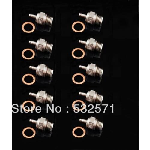 10PCS NEW HSP Original Parts Nitro 18 21 Hot Engines Super Platinum/Iridium Spark Glow Plug For RC Model Nitro Car 70117 N3 No.3