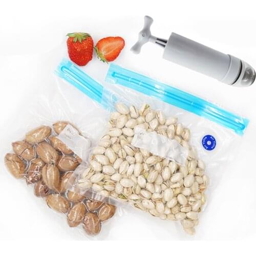 Vacuum Bag Food Air Vacuum Compressed Bag Organizer with Transparent Sealed Storage Bags Reusable freezer bags Kitchen storage