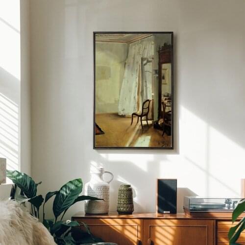 Nordic Vintage Canvas Print Painting Classical Dim Room Wall Art Poster and Print Pictures for Bedroom Living Room Home Decor