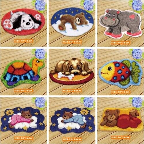 Embroidery Carpet Cushion Latch Hook Knoopkussen Dieren Latch Hook Rug Kit Kussen Tapijt Knooppakket Foamiran For Needlework DIY