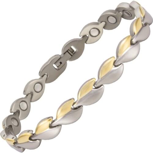 Wollet Jewelry Simple Design Titanium Magnetic Bracelet for Men Silver Color Copper Bio Magnet Health Care Healing