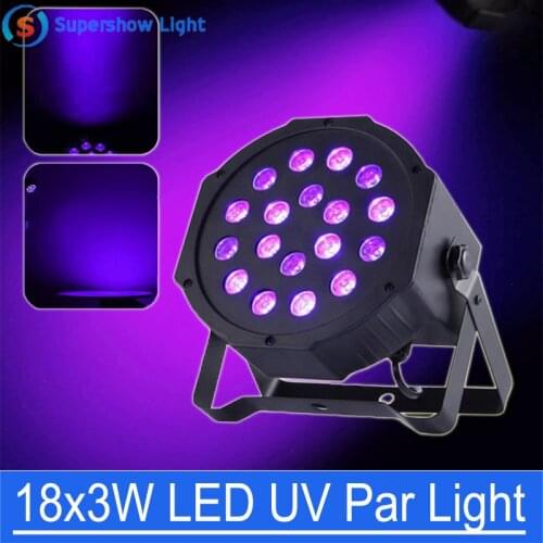 Factory Sale Directly 18x3W LED Purple Par Stage Light DMX 512 Controller Disco UV Lamp for DJ Party Dance Floor Light
