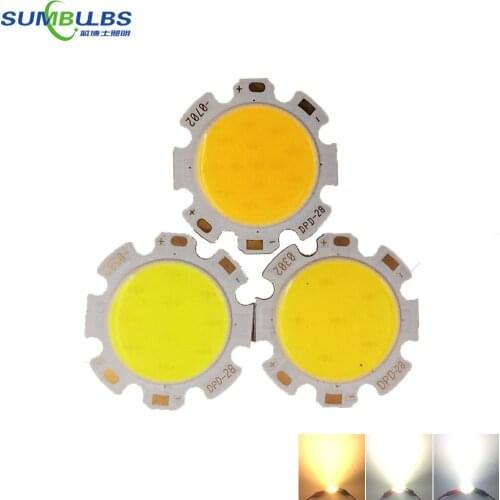 10pcs/lot Sumbulbs DC 15-17V 5W Round COB LED Light Source 28mm Diameter Chip On Board for DIY LED Spotlight Downlight Lighting