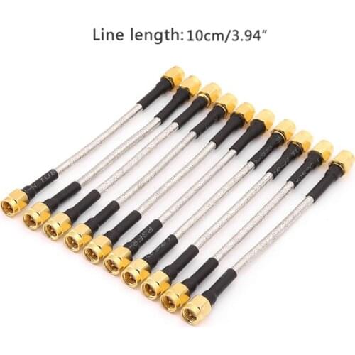 10pcs SMA Male To SMA Male RG402 Pigtail Cable 10cm Semi-rigid Connector Coaxial Cables