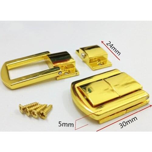 25x30mm Decorative Jewelry Gift Wooden Box lock Suitcase Latch Hook With Screws Hardware