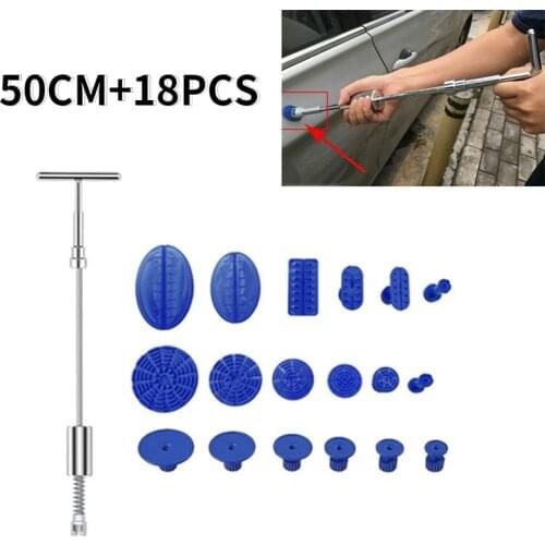 50cm 18PCS Glue Puller Metal Car Dent Repair Tools Auto Body Repair Dent Puller Tool Kit Slide Hammer Reverse Hammer Glue