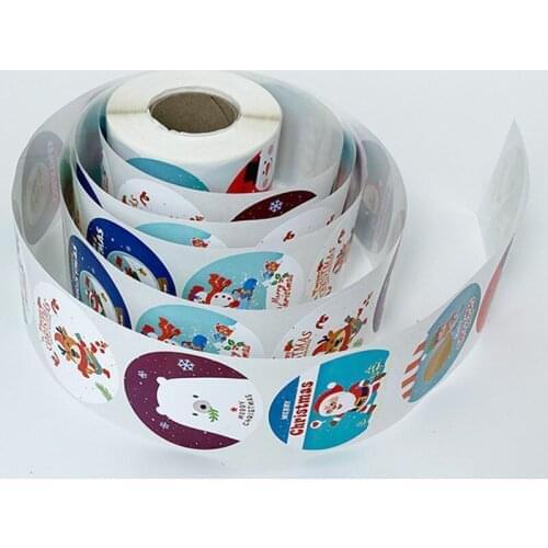 500Pcs 2 Inch Cute Christmas Seal Sticker Round Packaging Gift Bag Box Labels Thank You Stickers Xmas Holiday Party Decoration